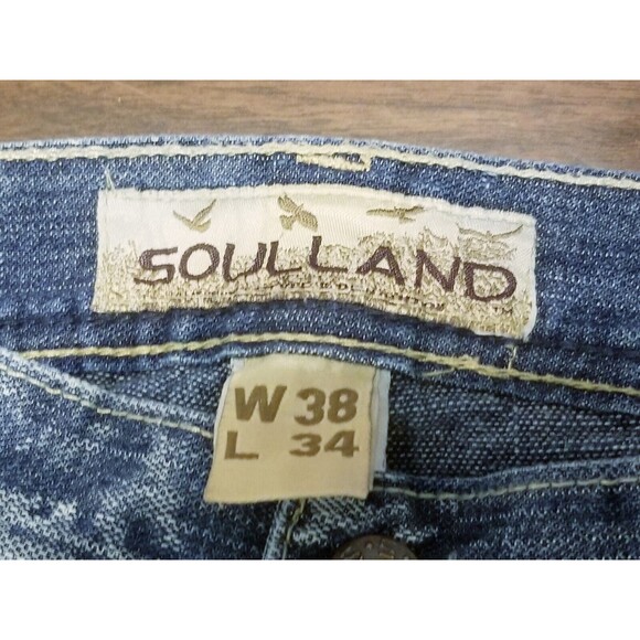 Soulland Vintage Jeans Men's 38x34 Loose Distressed Y2K Hip Hop Skater (36x33) - Picture 5 of 6